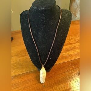 Beautiful Shell Necklace on Cord 20”
